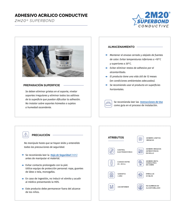 Adhesivo piso vinilico conductivo antiestático