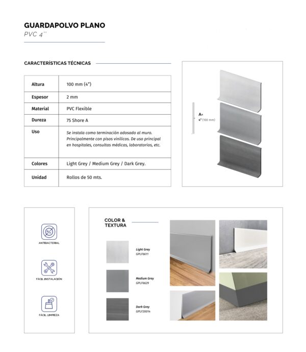 guardapolvo plano para piso vinilico en rollo
