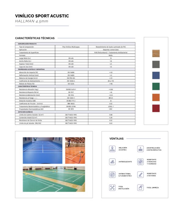 Piso Vinílico heterogéneo sport acustic