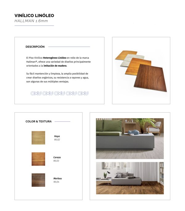 Piso vinilico en rollo linoleo
