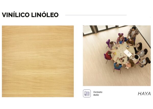 piso Vinílico en rollo Linóleo Haya