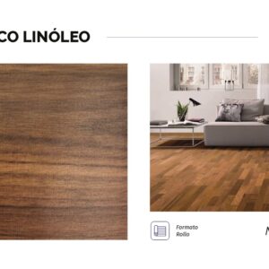 piso Vinílico en rollo Linóleo Merbau